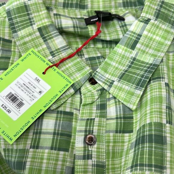 Houston White Kiwi Men's short sleeve button front shirt pockets NWT size 5X - Picture 3 of 7
